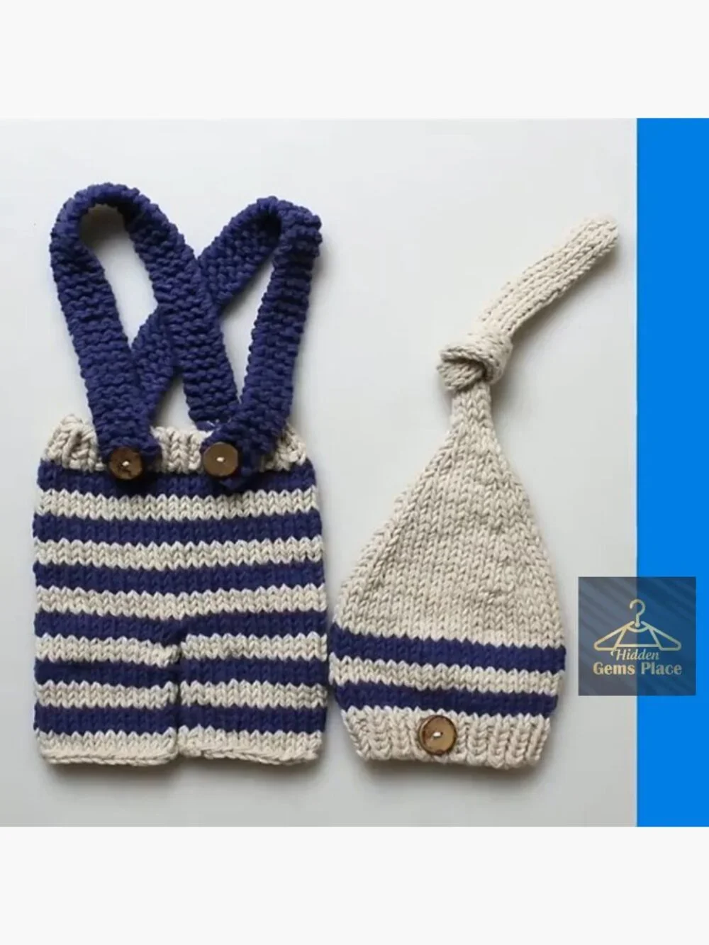 Newborn Baby Photography Props Hat & Pants Set Wool Unisex Costume